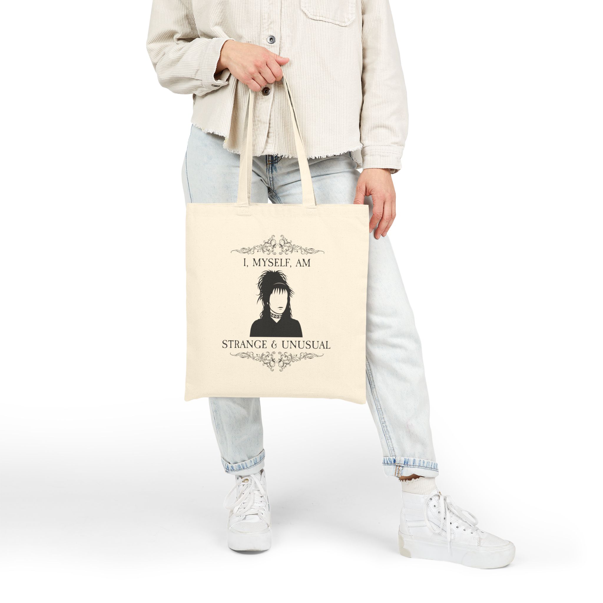 I Myself Am Strange And Unusual Tote Bag Woman Holding